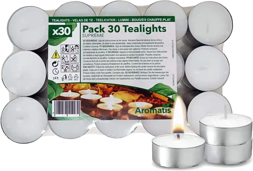 30 velitas de aceite vegetal sin olor